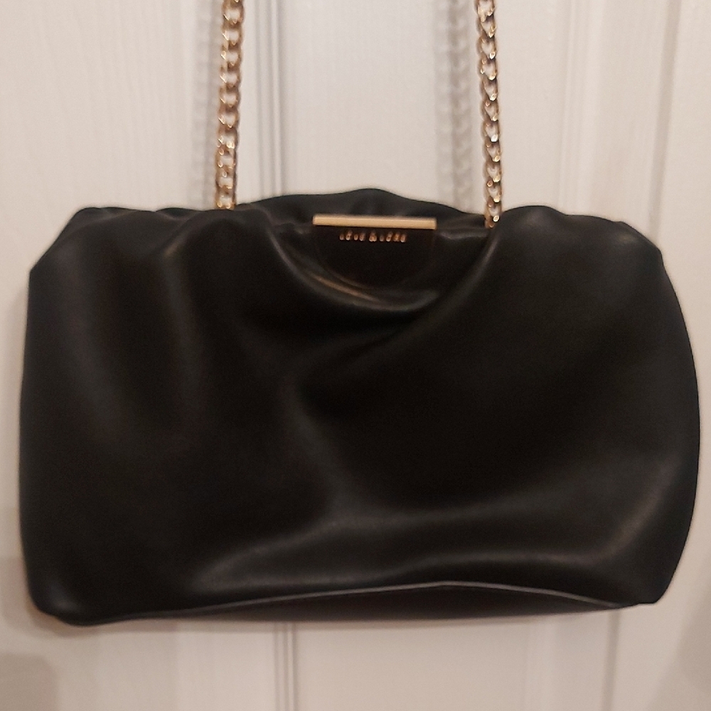 SOLD Black Leather Shoulder Bag